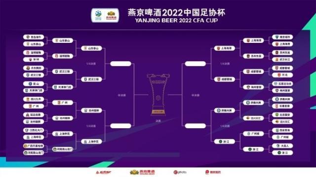 华体会官网-足协杯1/4决赛对阵：泰山对阵三镇 海港将迎蓉城